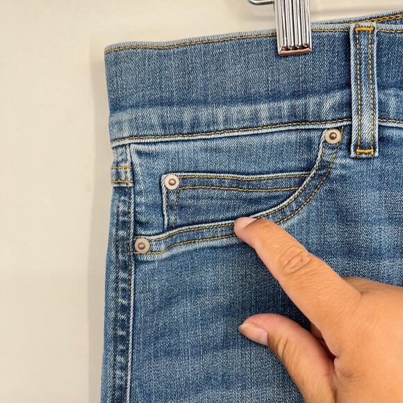 Spanx Seamed Front Wide Leg Jeans Women's XL Blue Pull-On High Waist - Picture 5 of 9